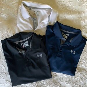 3 Under Armour boys polos
